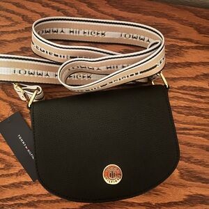 Tommy Hilfiger Black and White Crossbody Bag